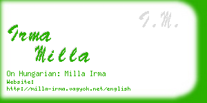 irma milla business card